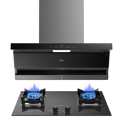 预售：Midea 美的 新静吸·极光系列 DL5+Q220 顶侧双吸式烟灶套装