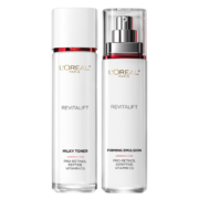 预售：L'OREAL PARIS 巴黎欧莱雅 复颜新升级视黄醇水乳礼盒 柔肤水130ml+乳液110ml（赠 柔肤水65ml+乳液50ml+积雪草面膜5片+全新升级版复颜日霜25ml）