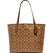 蔻驰（COACH）女士手提单肩包大号托特包浅棕色5696【品牌授权直供】
