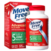 Plus会员：Move Free益节 维骨力氨糖钙片含MSM  养护+舒缓 氨糖绿瓶120粒×3件