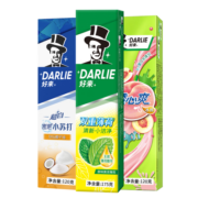 好来（DARLIE）黑人牙膏超白茶倍健家庭实惠装烟渍牙渍黄牙含氟清新口气 茶薄荷小苏打(共495g） 一套