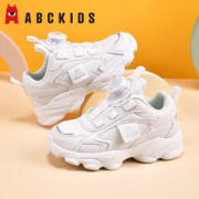 ABCKIDS 童鞋2023秋季新款儿童运动鞋旋转纽扣小白鞋 校园白