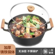 LIVEN 利仁 铸铁不锈双耳炖锅铁锅煲汤锅电磁炉燃气灶通用锅具炒锅带锅盖