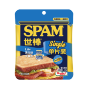 世棒（SPAM）单片午餐肉60g*5片火腿罐头火锅烧烤 麻辣烫 烤肉手抓饼 早餐食材 减盐清淡60g*5片
