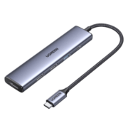 绿联Type-C扩展坞转HDMI拓展坞USB3.0分线器转换器适用苹果15Macipad雷电4笔记本 【5合1】  HDMI+USB*3+PD