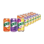 美年达（橙味12+百香果菠萝味6+葡萄味6）*330ml罐装碳酸饮料汽水