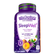 【恒温冷链】vitafusion美国进口褪黑素sleepwell改善睡眠倒时差营养软糖60粒