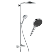 汉斯格雅（Hansgrohe） 德国原装双飞雨300mm顶喷恒温淋浴管花洒套装 26165007(升级境雨镀铬)