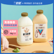 兰格格 炭烧风味蒙古熟酸奶 1000g*2桶