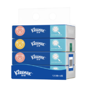 舒洁（Kleenex）抽纸纸巾 小熊印花软抽纸抽 120抽*4包