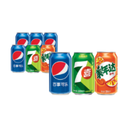 学生会员：百事可乐 百事/七喜/美年达（4+1+1）汽水可乐 混装330ml*6*2件