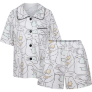 ubras联名家居服套装 印花抗菌可外穿长袖睡衣女秋季 【兰花烟色】套装 M