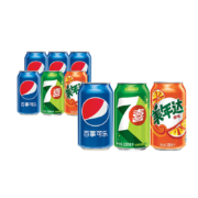Pepsi 百事可乐/七喜/美年达（4+1+1）混装 330ml*6罐