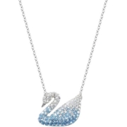 【自营】Swarovski施华洛世奇渐变蓝天鹅大小号锁骨链项链女礼物