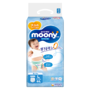 PLUS会员：尤妮佳(moony)裤型拉拉裤畅透系列大号尿不湿拉拉裤L44片*3件