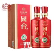 国台 国标酒（2018年酿造） 53度500ml 贵州茅台镇酱香型白酒 500ml*2瓶【配手提袋】