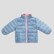 Levi's李维斯童装保暖外套秋冬新款女童碎花双面穿羽绒服 糖果粉 140/64(S)