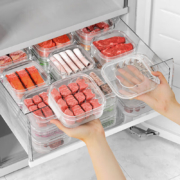 QIJIE 齐洁 冰箱冻肉收纳盒 10个装*350ML