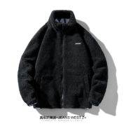 真维斯Z+羊羔绒开衫卫衣 立领外套