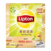 立顿茉莉花茶包办公室茶100包袋泡茶叶茶包分享装200g×1盒