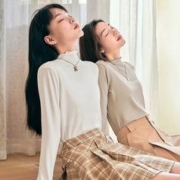 拍2件 2023秋冬新款花领打底衫共2件