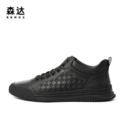 SENDA 森达 高帮板鞋休闲鞋男靴春秋商场百搭潮流棋盘格1ET01DD2