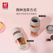 双立人（ZWILLING）水杯泡茶杯咖啡杯双层玻璃茶滤杯310ml大容量车载便携杯子 渠道 灰色-310ml