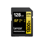 雷克沙（Lexar）128GB SD存储卡 C10 U3 V60 数码相机高速内存卡 读280MB/s 写210MB/s 4K畅拍（1800x）