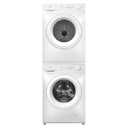 17日20点开始、预售、PLUS会员：Midea/美的 10KG 滚筒洗衣机全自动+热泵烘干机 蒸汽除菌 热泵柔烘 白色洗烘套装 MG100V11F+MH100V11F