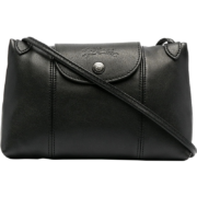 plus会员：LONGCHAMP 珑骧 女士LePliageCuir小号手提包单肩包 L1061757 001黑色
