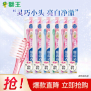 狮王 细齿洁晶彩软毛牙刷 6只装