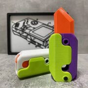 新诗奇 网红夜光小萝卜刀3d重力直跳胡萝卜刀玩具解压玩具塑料发光小刀