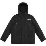 太平鸟男装 羽绒服男冬季连帽工装户外潮羽绒服合集 黑色微阔 CORDURA BYACB4G01 S