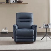 19:30截止：Lazboy 乐至宝 牛皮功能单人沙发 蓝色 手动