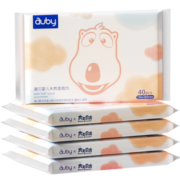 澳贝（AUBY）婴儿云柔巾 新生儿超柔面巾纸 天然保湿抽纸 宝宝成人可用纸巾40抽*5包