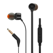 JBL T110 立体声入耳式耳机耳麦 运动耳机 电脑游戏耳机 手机有线耳机带麦可通话 经典黑