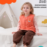 婴幼儿A类！PecoDavid 小猪大卫 A类宝宝双面颗粒绒/水晶绒纯色长裤（90~120码）