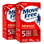 Move Free益节 氨糖软骨素钙片 美国进口维骨力 盐酸氨基葡萄糖 骨维力成人老年人护关节健康 【关节日常养护】氨糖红瓶170粒*2