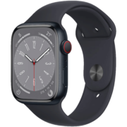 Apple Watch Series 8 智能手表GPS + 蜂窝款45毫米午夜色铝金属表壳午夜色运动型表带 MNK53CH/A