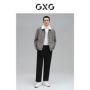 GXG 奥莱 男冬季新品格纹保暖羊羔绒领夹克外套#10C1012I