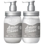 Amino mason洗发水护发素原装进口女无硅油氨基酸 洗护套装450ml*2（清爽型）