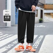 太平鸟男装 字母印花卫裤韩版潮裤子运动裤休闲束脚裤