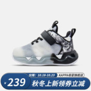 Kappa 卡帕 Kids卡帕童鞋儿童鞋男童运动鞋子秋季新款炫酷休闲鞋女童百搭运动鞋 灰/黑 26码