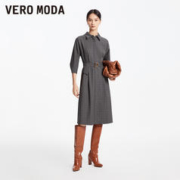 VERO MODA 连衣裙2023秋冬新款优雅通勤知性七分袖连衣裙