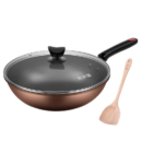 京东百亿补贴：炊大皇（COOKER KING） 不粘锅平底炒锅 32cm大口径咖啡色85.00元包邮