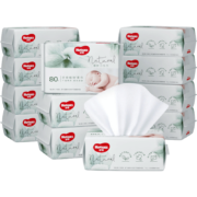 20点开始、88VIP：HUGGIES 好奇 婴儿天然植物柔巾 80抽*12包