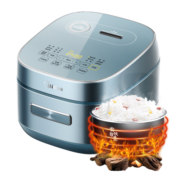 美的（Midea）风动稻香系列 IH加热智能电饭煲电饭锅金属机身家用4L杂粮饭柴火饭蒸米饭锅HS437（3-8人）
