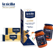 lasicilia 辣西西里 意大利进口 6人份意面+酱料礼盒 1.7KG（意面2包+番茄/蘑菇意面酱）