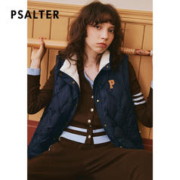 PSALTER 诗篇 [未来元街]诗篇宽松立领减龄学院风格纹无袖鹅绒马甲