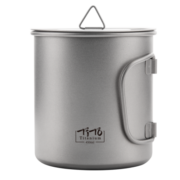钛途（TITO TITANIUM） 纯钛水杯99.5%钛合金轻量露营单层折叠杯钛茶杯轻便携户外野餐具 纯钛水杯450mL-冰花孔雀蓝-无盖